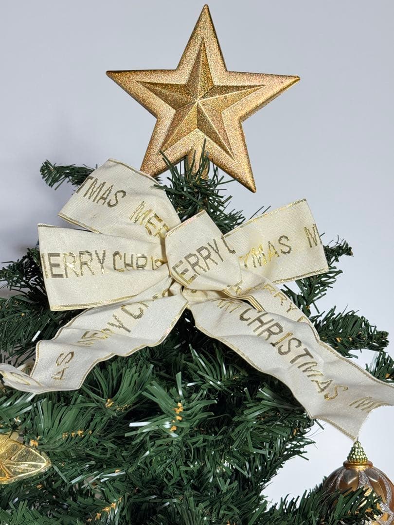 ゴールドのオーナメント　クリスマスツリー 約180cm