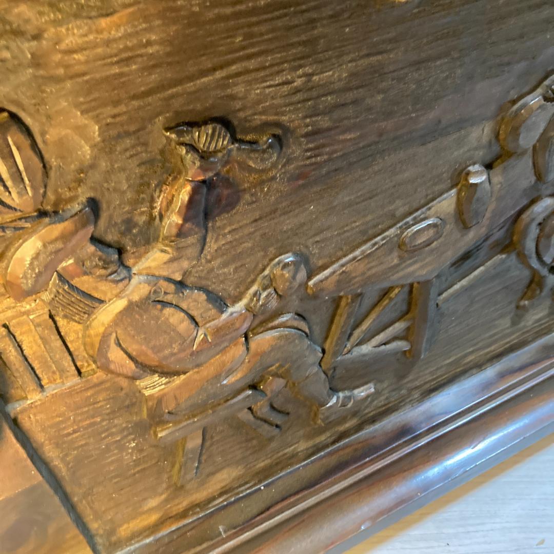 木製トランク　アンティーク調 ヴィンテージ トランクチェスト 宝箱　昭和レトロ