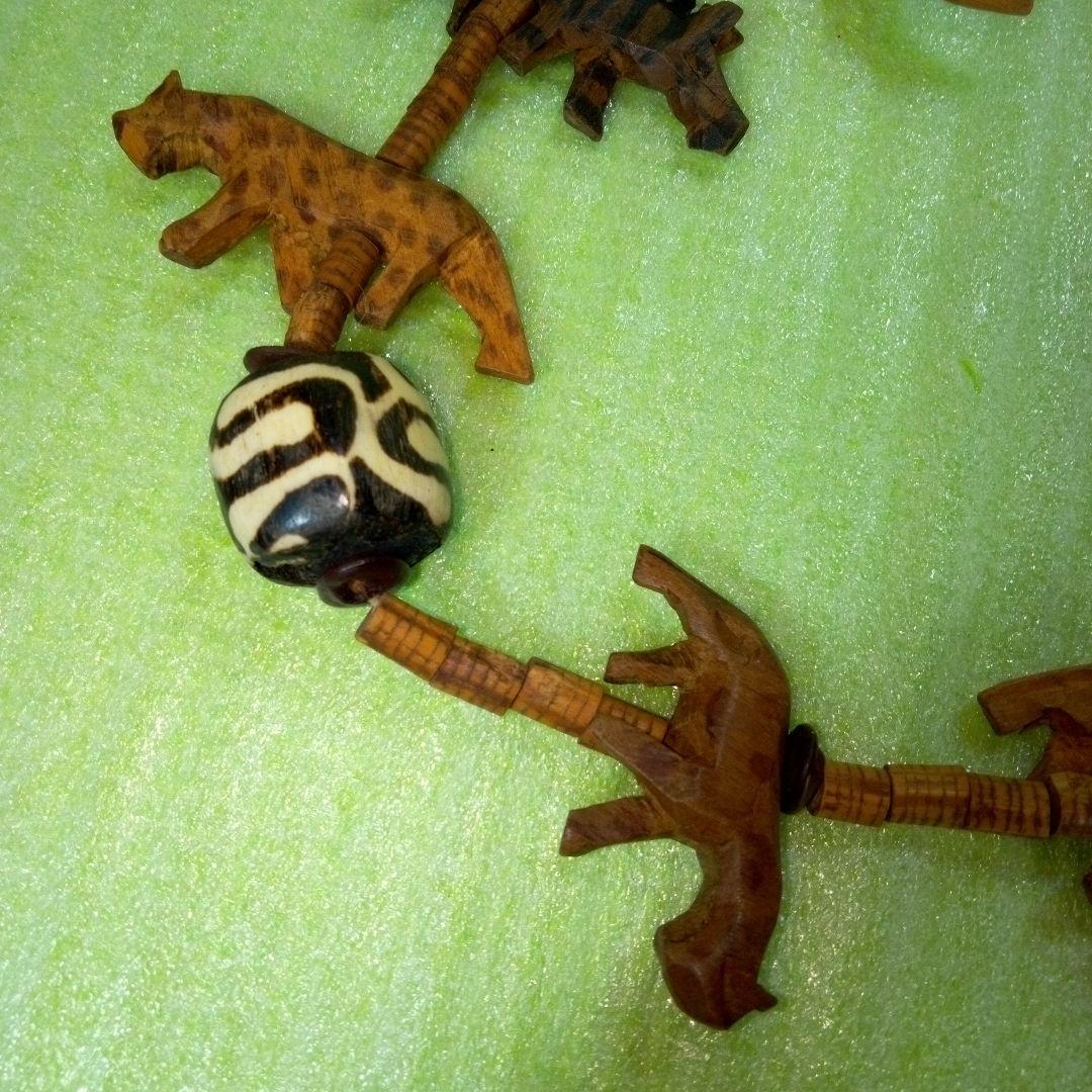 アフリカ　タンザニア　アンティークネックレス③　動物　レトロ　アクセサリー