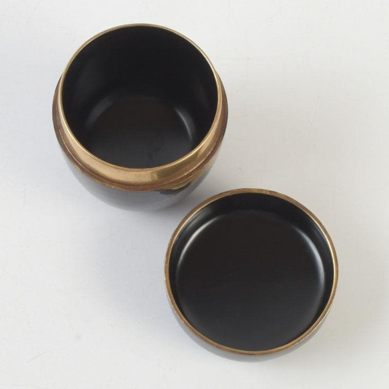 茶道具　黒漆　鳥蒔絵　棗　銘「千歳」　裏千家十一代玄々斎極め箱　V　9787