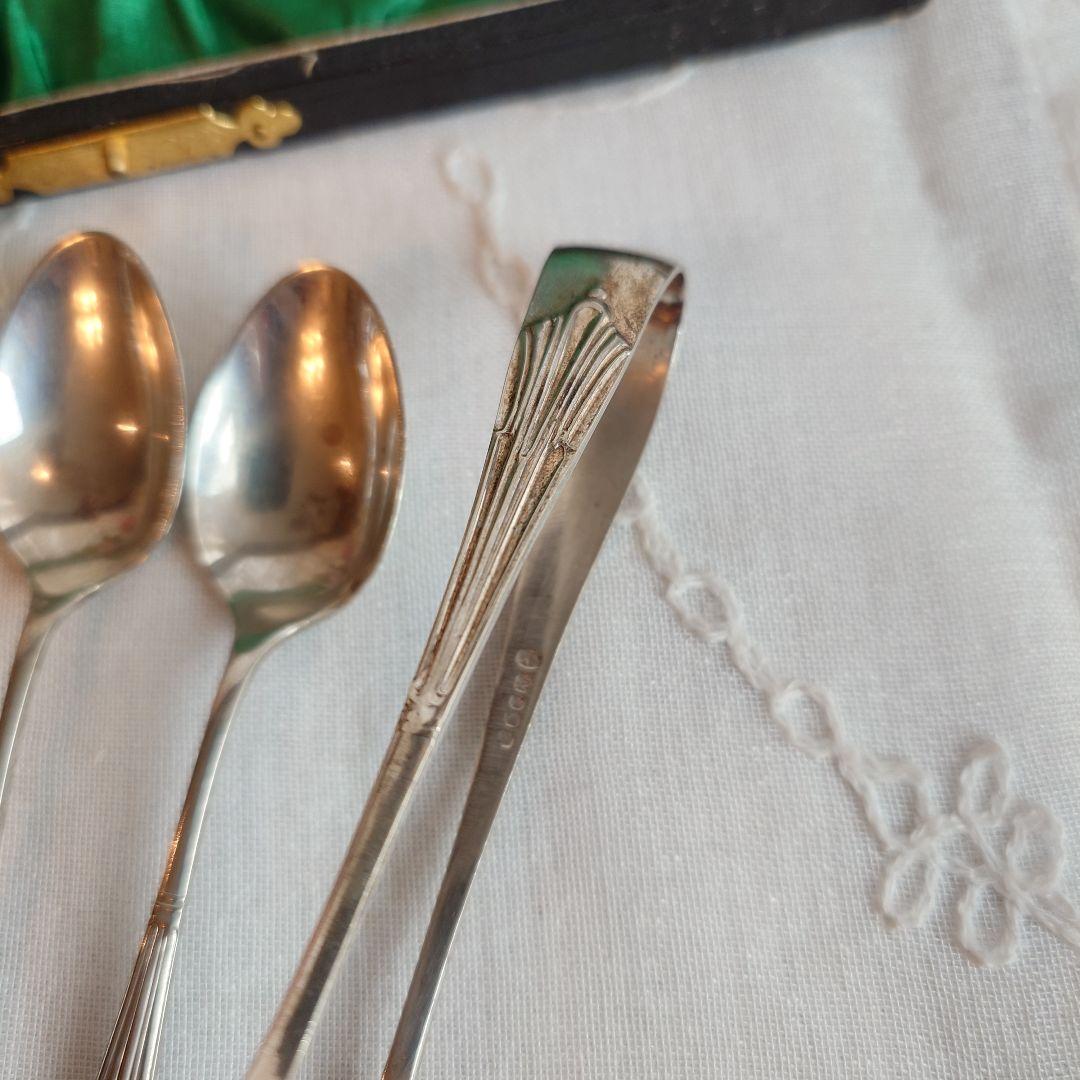 イギリス製　シルバースプーン　シュガートング　カトラリーセット