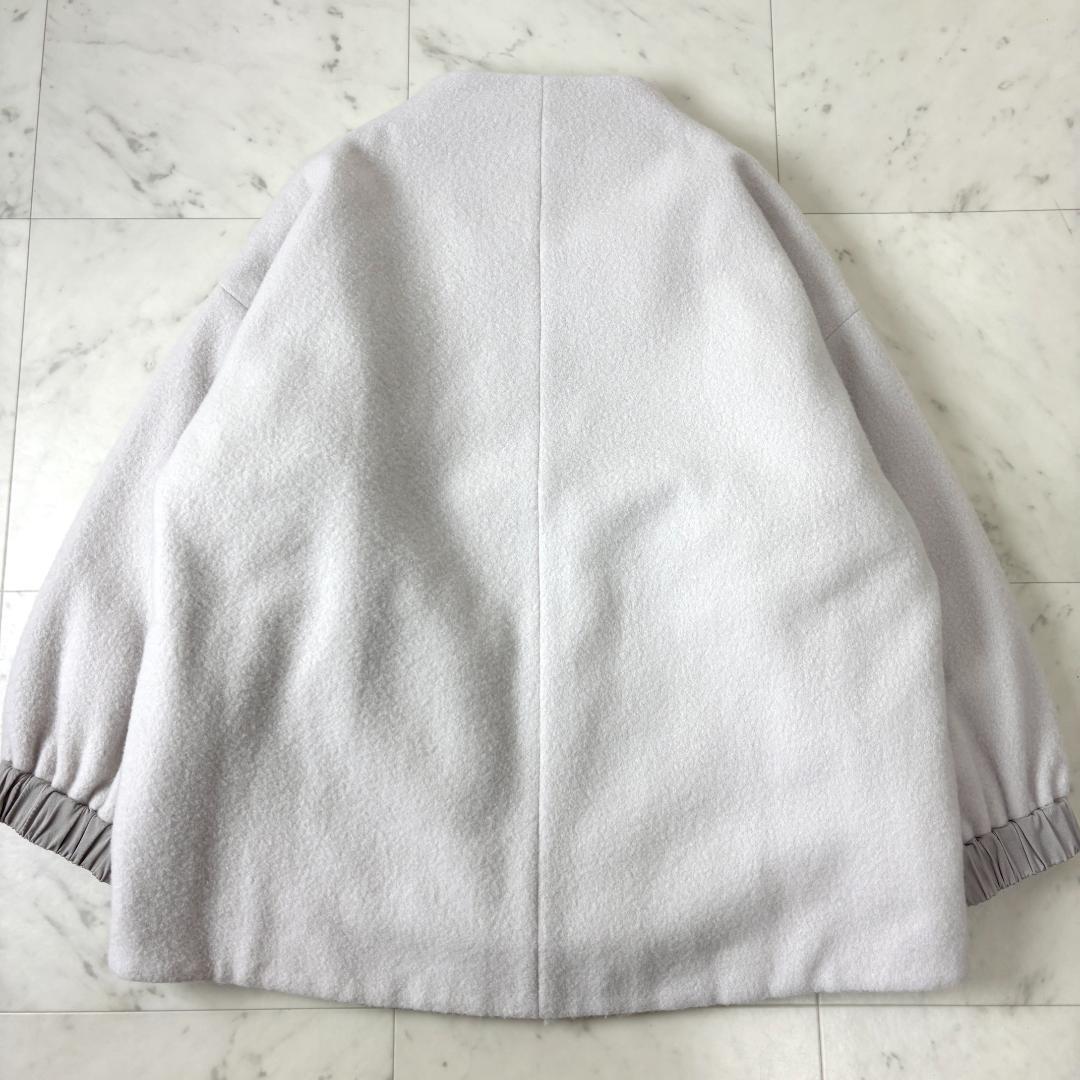 evam eva ウールパディングショートコート 1 ホワイト系 ジャケット