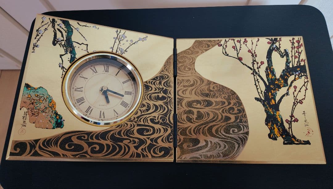 漆芸時計・目覚まし時計　2点セット