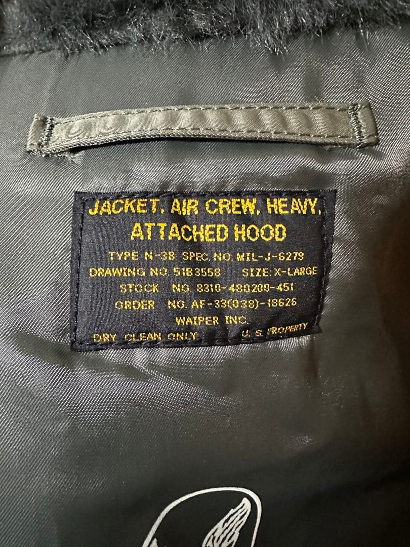 WAIPER / N-3Bフライトジャケット / リアルファー＆日本製