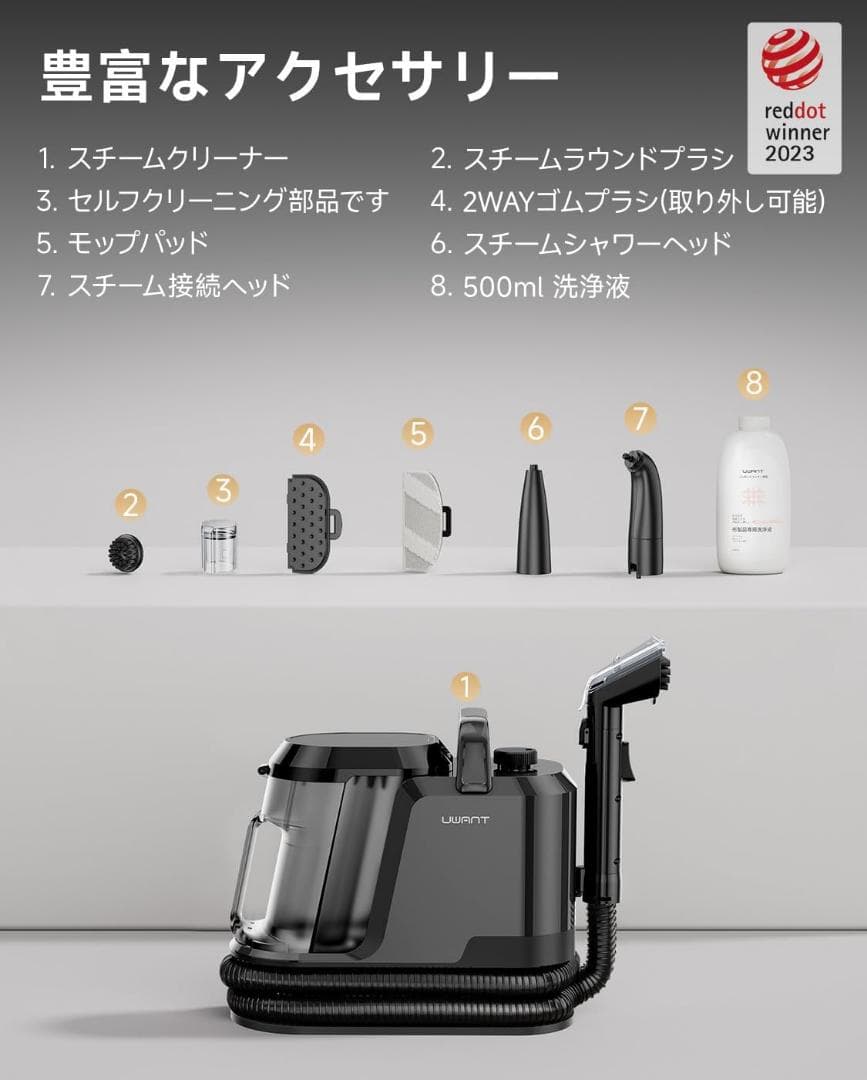 【R1826-100-400】3モード対応スチーム＆リンサークリーナー