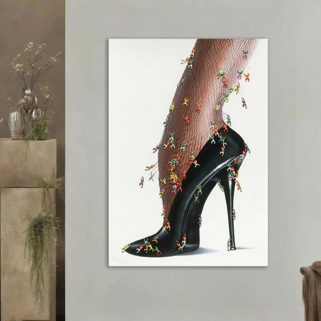 アート作品 ハイヒールと美脚　油絵　フランフラン カッシーナ ACTUS