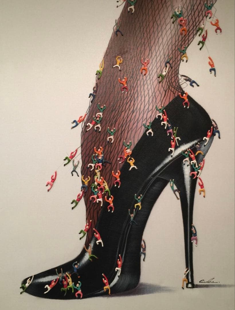 アート作品 ハイヒールと美脚　油絵　フランフラン カッシーナ ACTUS
