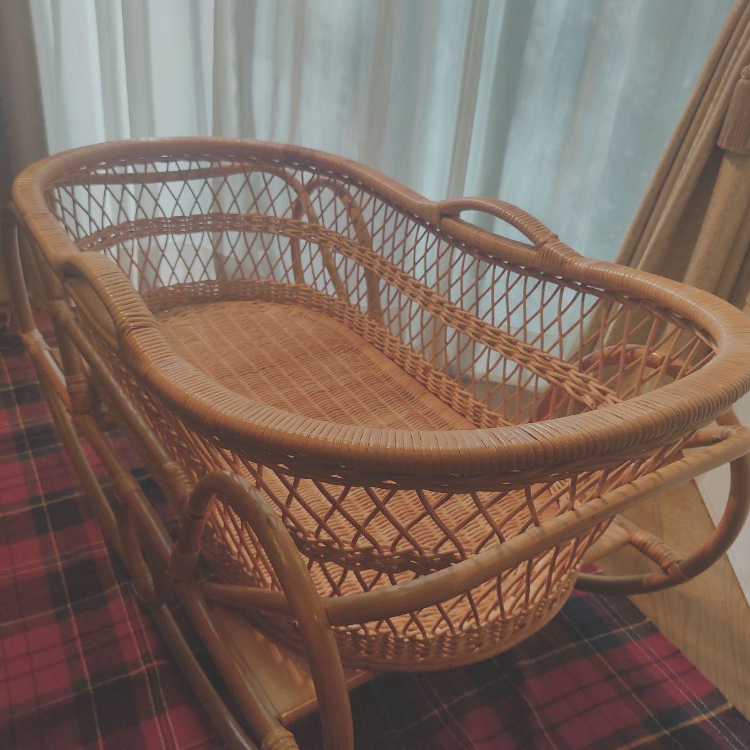 揺りかご　揺り籠　ラタン　籐　レトロ　クーハン　クーファン　バスケット　籠