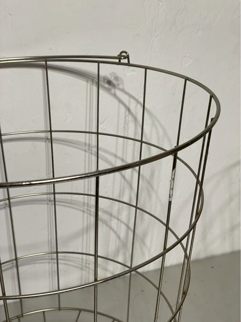 ワイヤーバスケット ランドリーバスケット 大容量 収納 金属製 円筒形2個セット