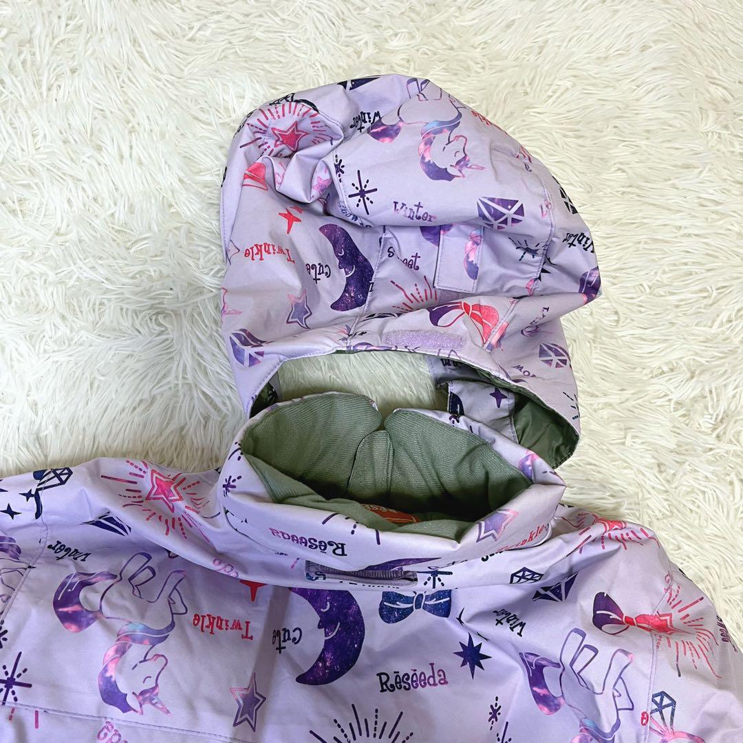 新品タグ付き ONYONE ジュニア スノーウェア上下 150 可愛い総柄と水色