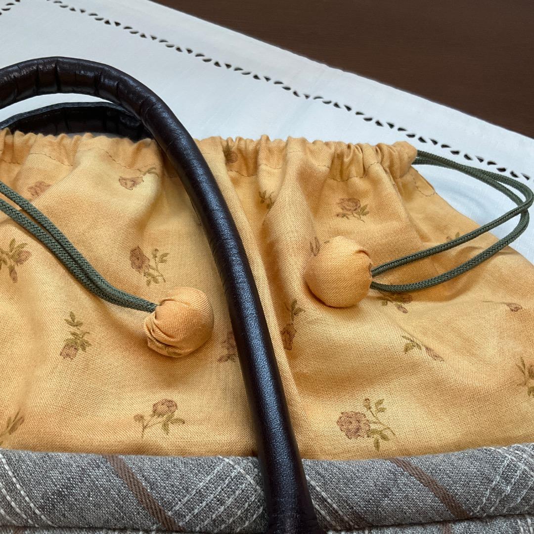 ハンドメイドパッチワークサンプラーかぼちゃ紐付きトートバッグ