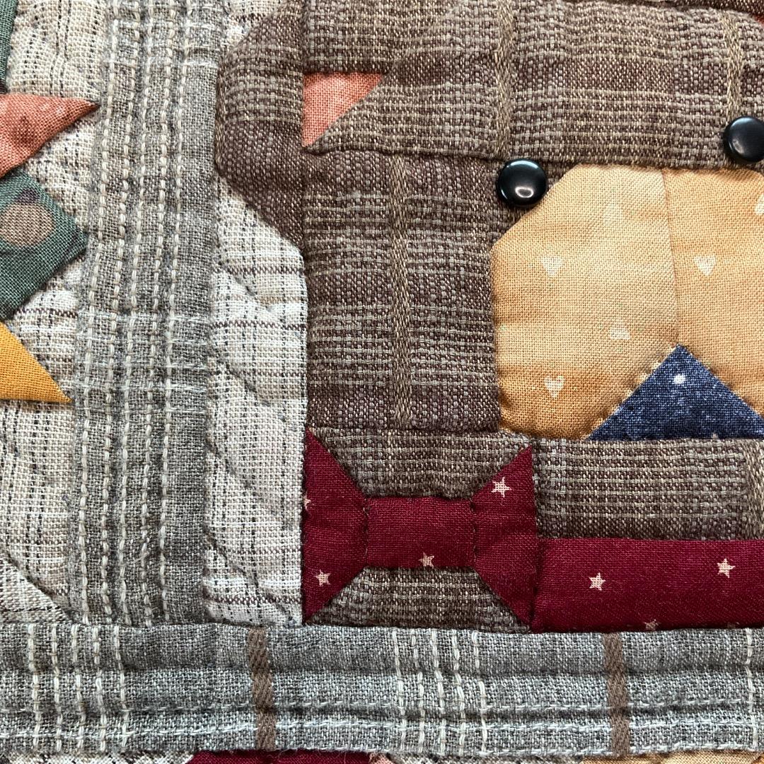 ハンドメイドパッチワークサンプラーかぼちゃ紐付きトートバッグ