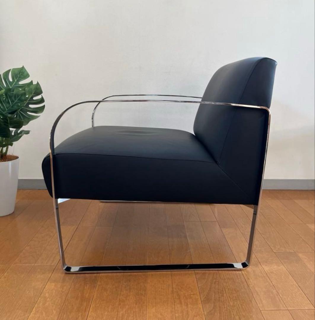 アメリカ　ラザール　本革ラウンジチェア　① ミッドセンチュリー　アールデコ　美品