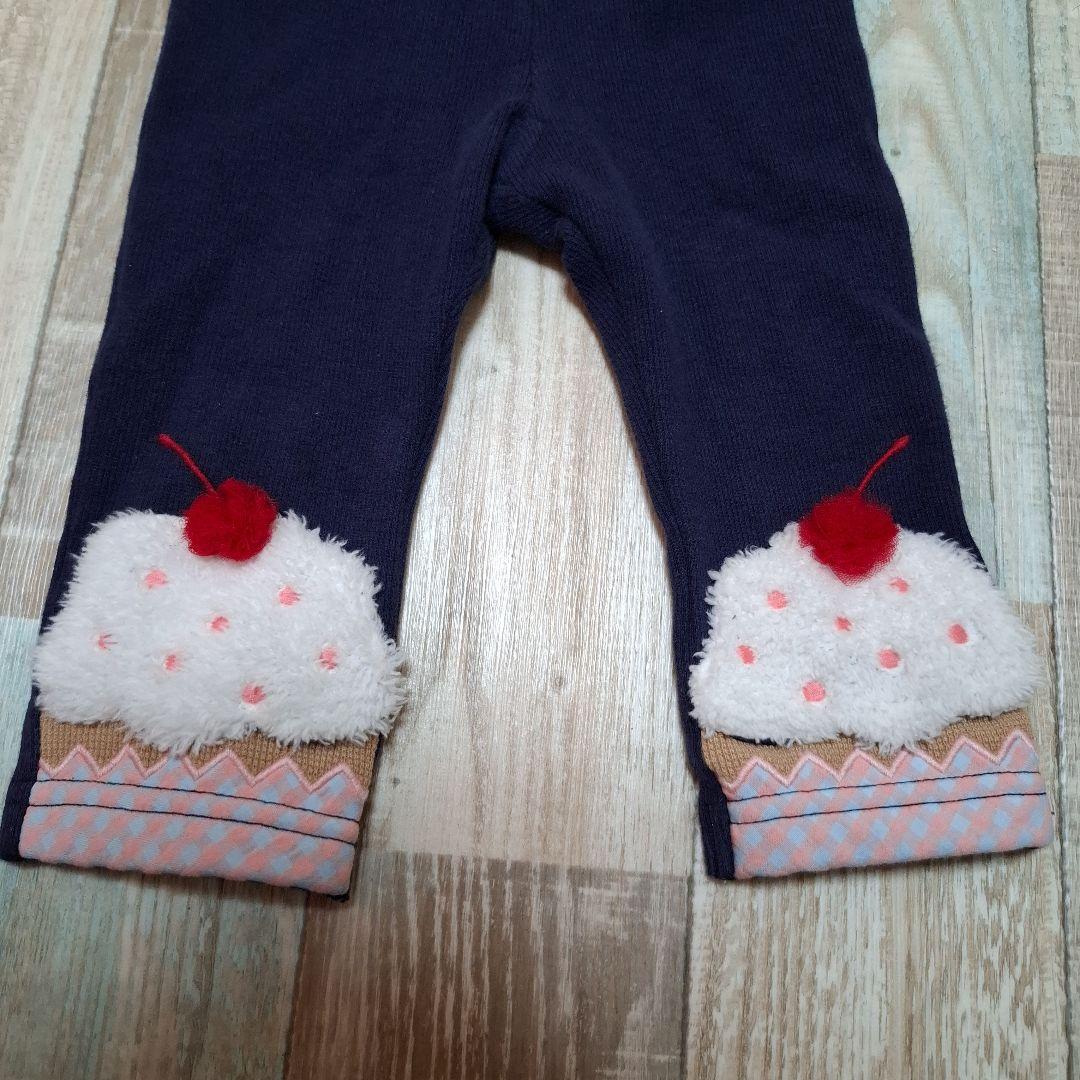 着1 ベイビーチアー　エプロンドレス風チュニックとレギンスセットアップ　80