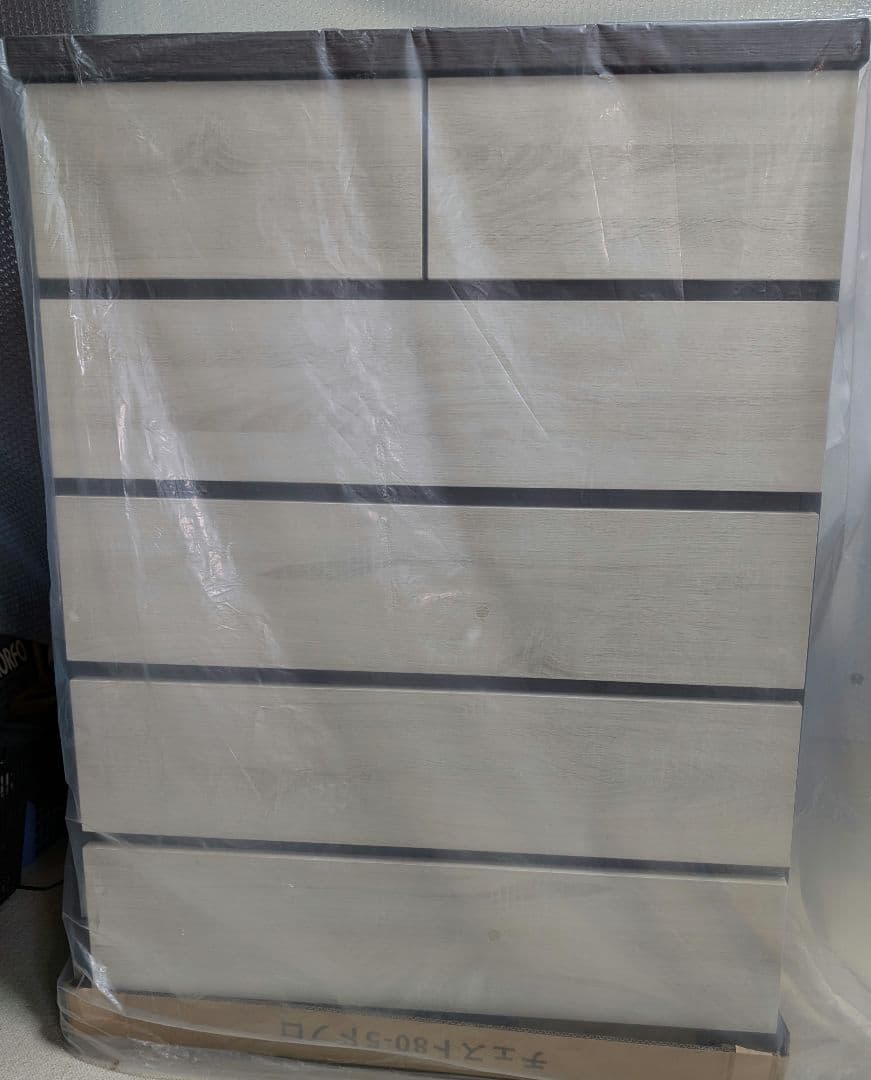 【新品未使用】 ホワイト ダークブラウン チェスト 5段 幅80cm