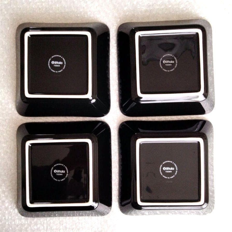 【値下げ】イッタラ　ティーマ　スクエアプレート　ブラック　4点セット　 16cm