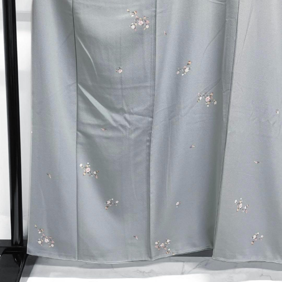 未着用　小紋　桜　蕾　リーフ　着物　112a d