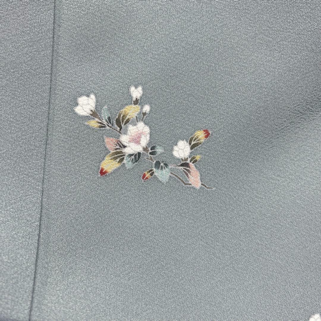 未着用　小紋　桜　蕾　リーフ　着物　112a d