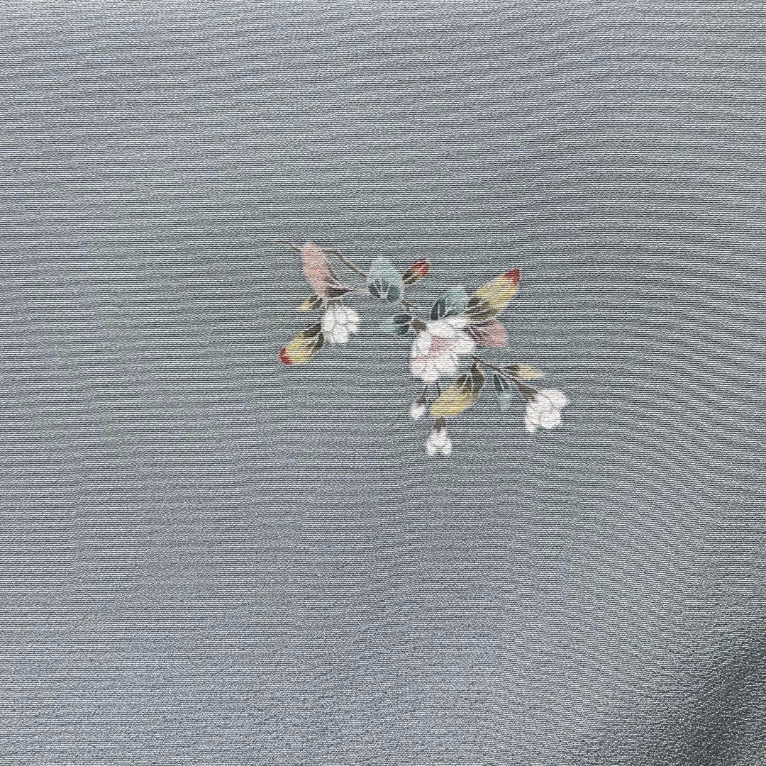 未着用　小紋　桜　蕾　リーフ　着物　112a d