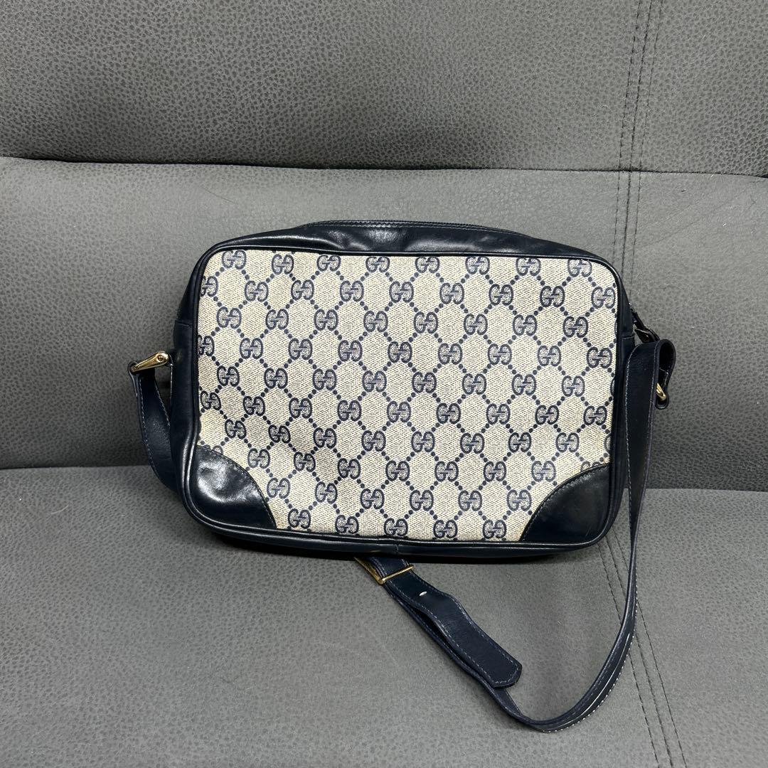 Gucci GGパターン ショルダーバッグ ネイビー/アイボリー