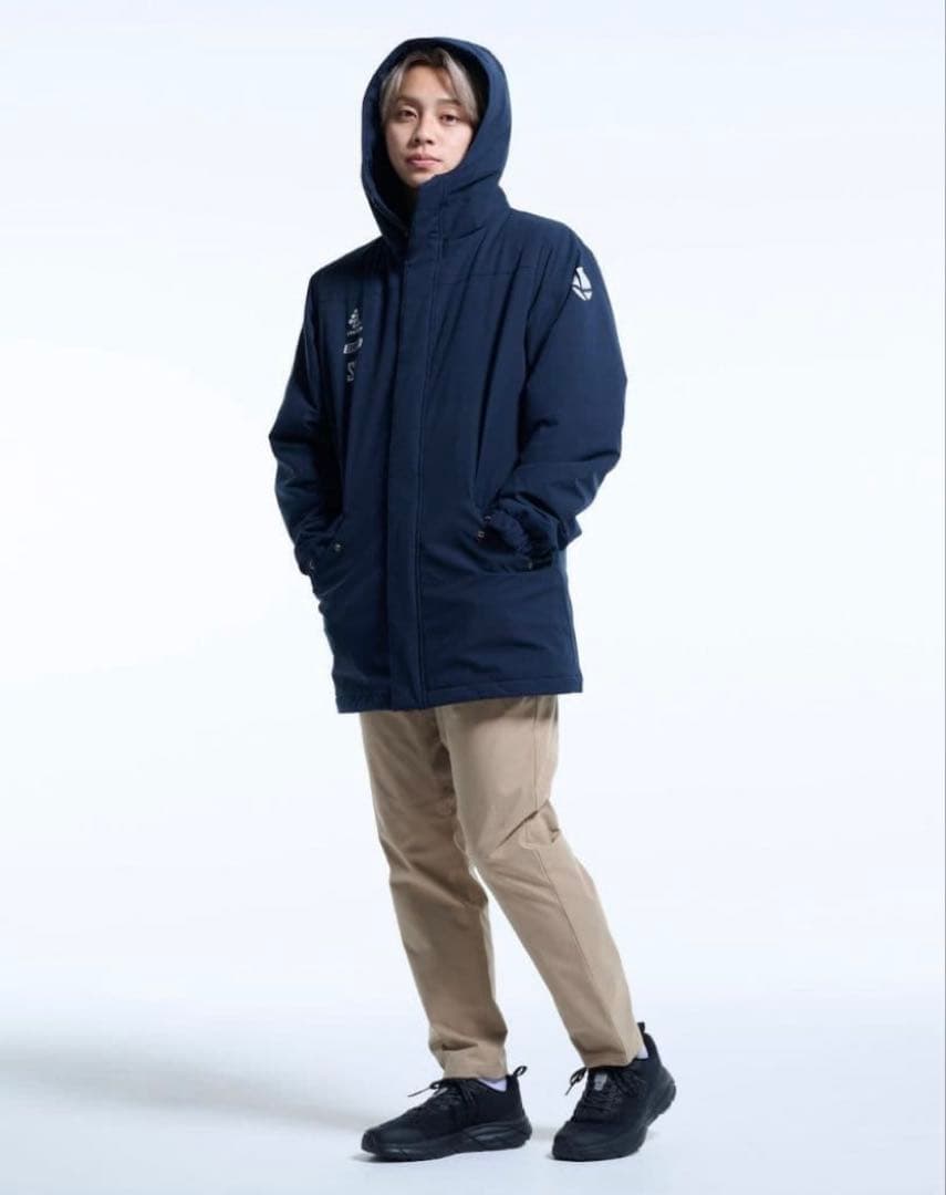 新品スボルメ発熱中綿ハーフコート　XL ネイビー