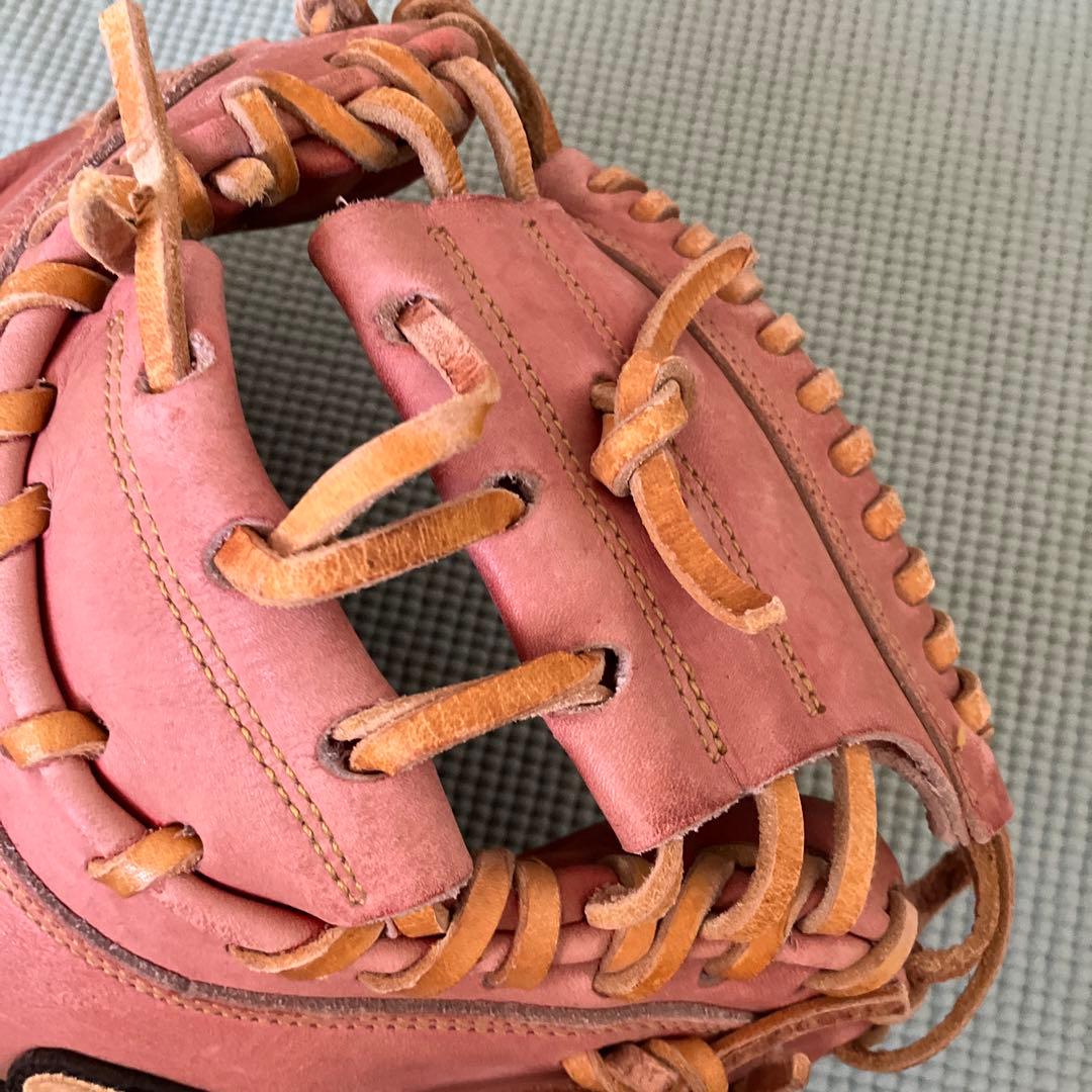 硬式野球キャッチャーミット 赤　 修理して欲しい場合は➕1000円