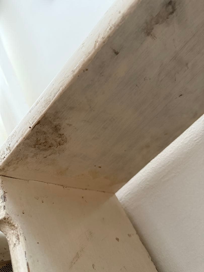 【英国直輸入】アンティーク ホワイト木製シェルフ