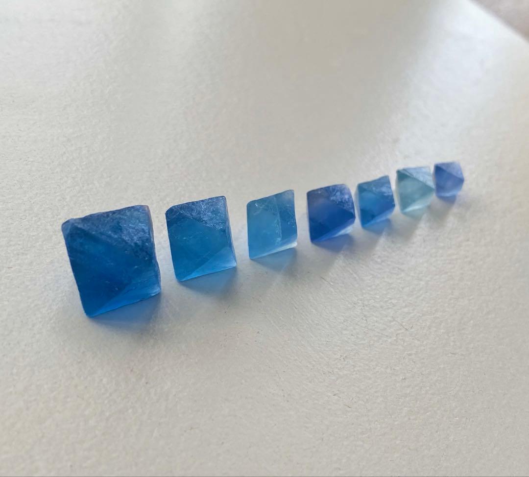 八面体フローライト　ビンガム産　ブルーフローライト　小瓶入り　蛍石　鉱物標本