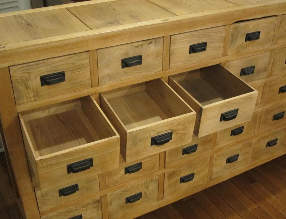 送料込35杯の引き出し棚　古家具　明治大正 アンティーク チェスト ドロワー