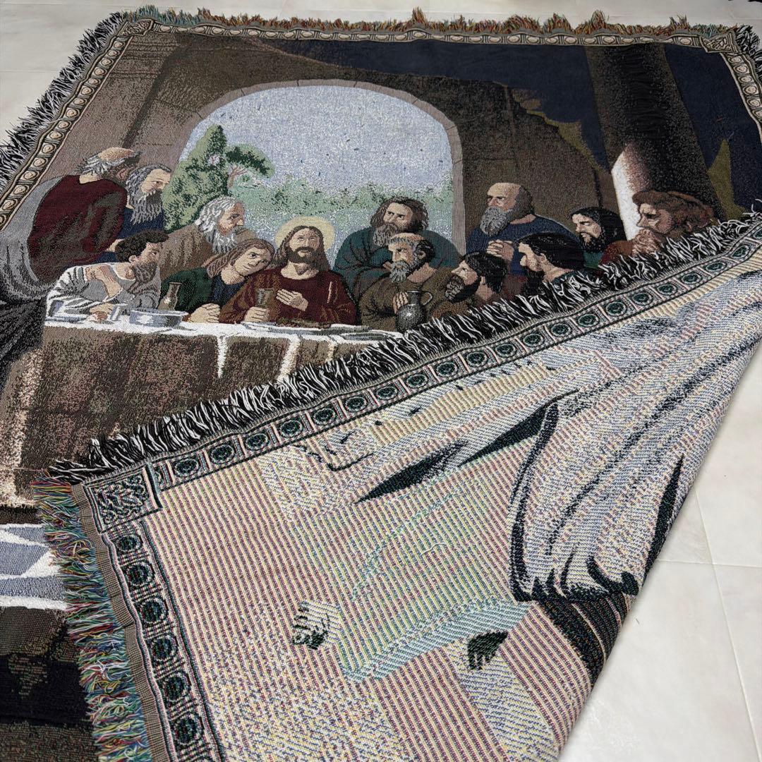 最後の晩餐　マルチカバー　ソファカバー　ヴィンテージラグ　165x128