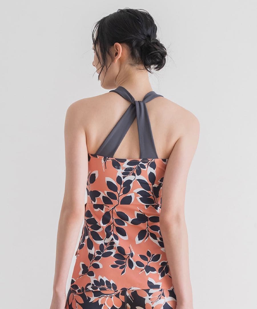 新品未開封【SUKALA】リーフバイカラータンクトップ　スモークオレンジ　S