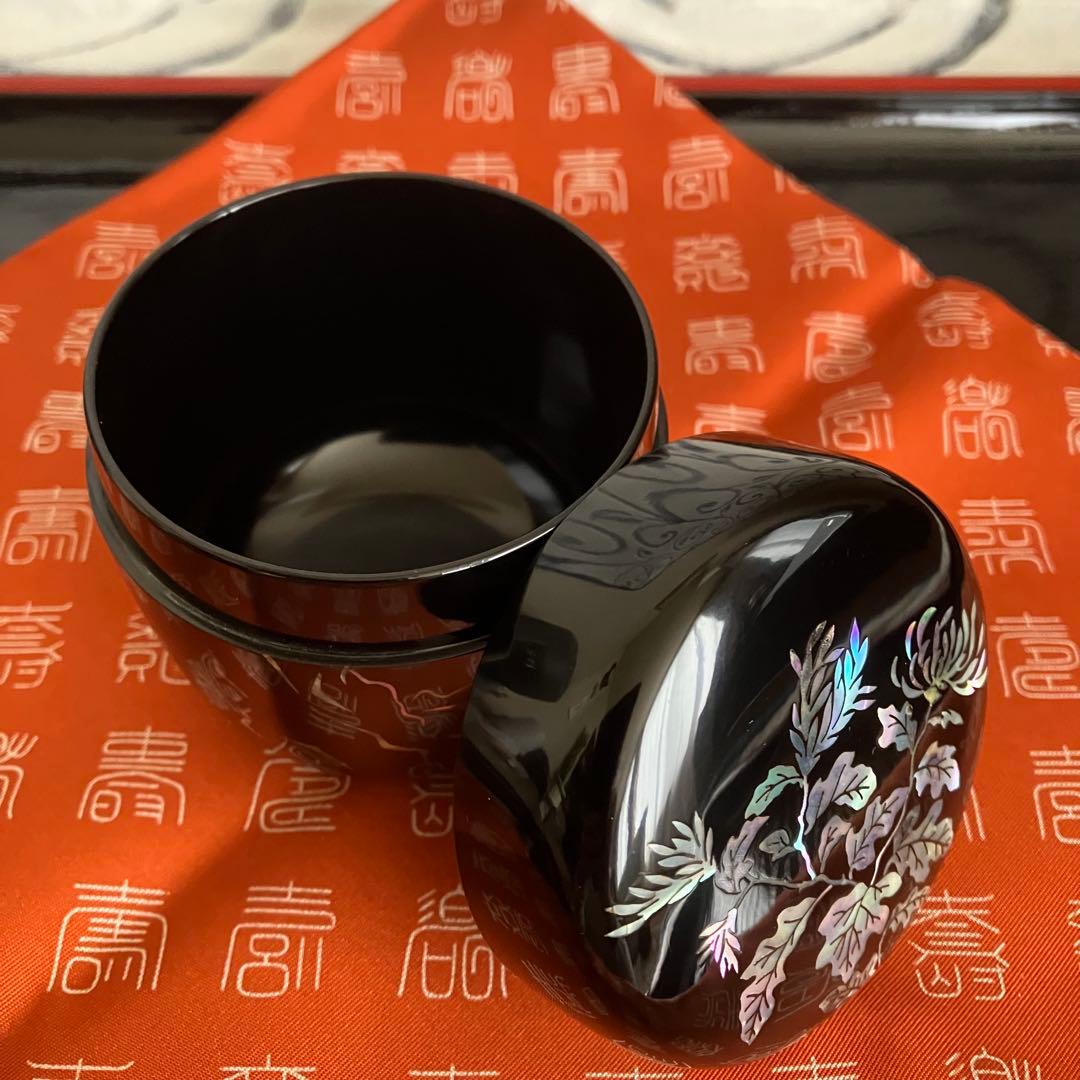 茶道具 高麗乾漆螺鈿 四君子棗 南山造 共箱