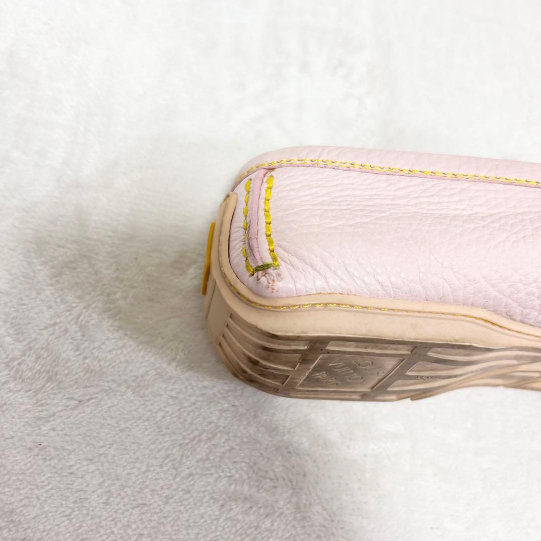 ルイ ヴィトン レザー ドライビングシューズ 37.5 ロゴリボン