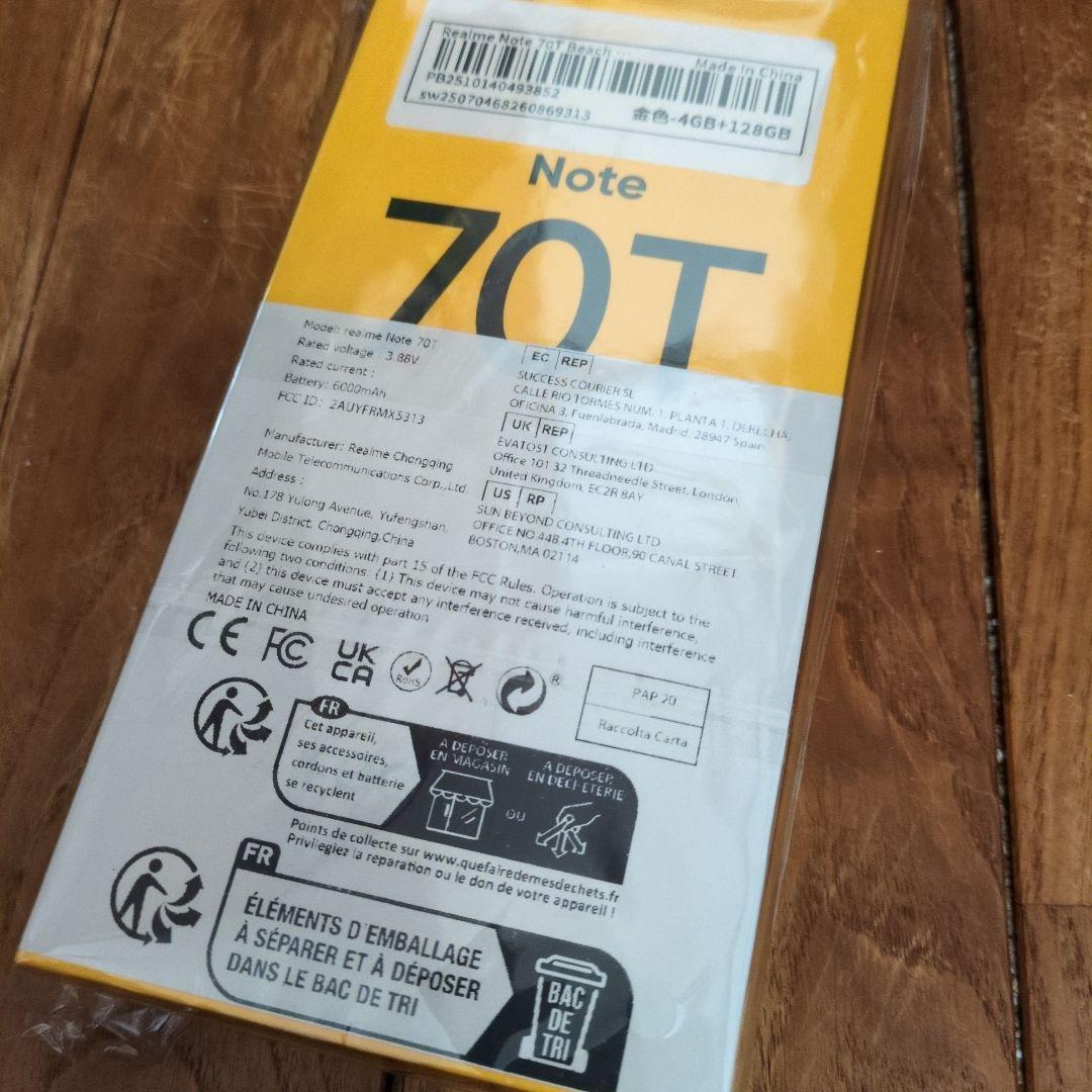 お値下不可！realme Note 70T 4GB 128GB