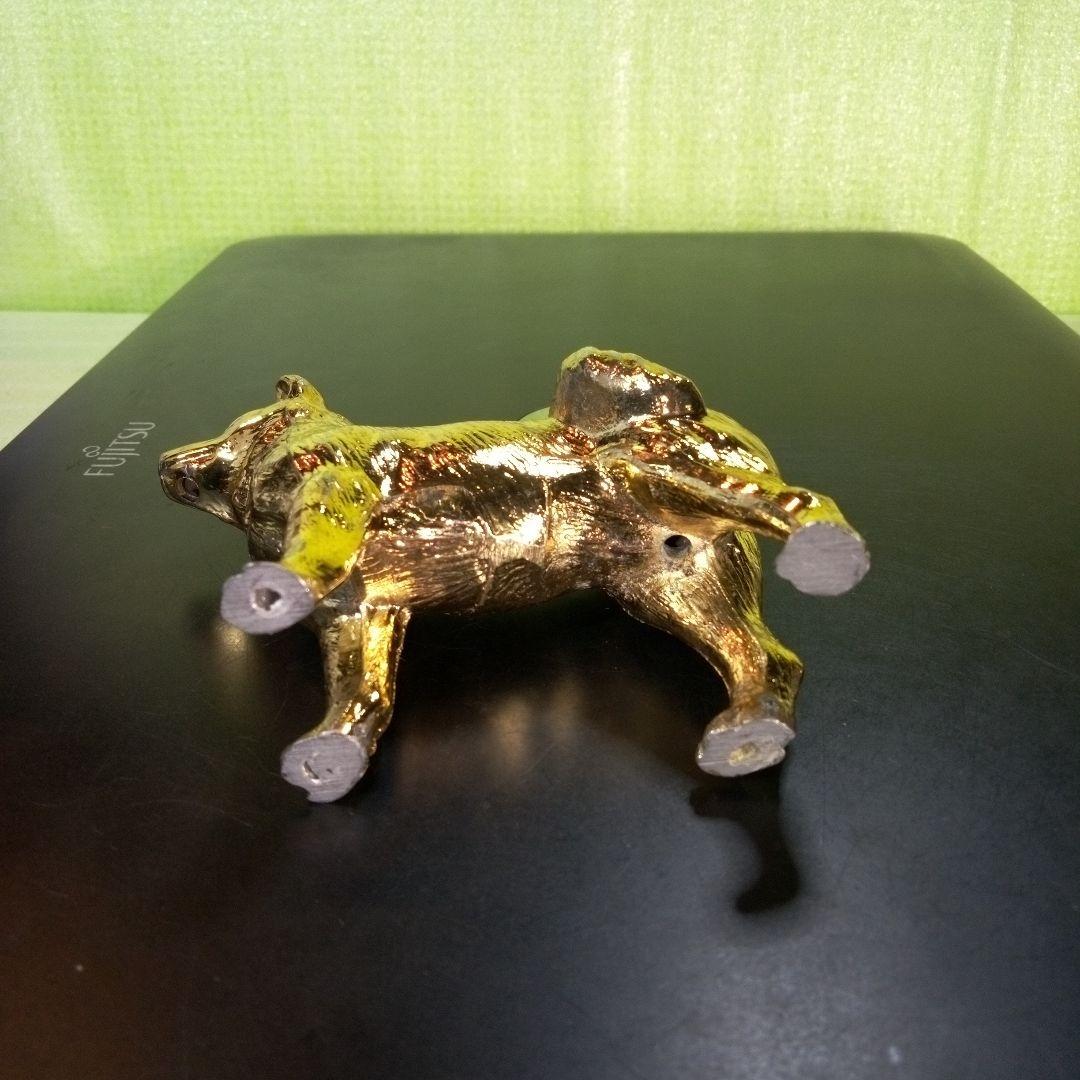 柴犬？　犬の置物　金色　ゴールド　GOLD　金ピカ　フィギュア　オブジェ