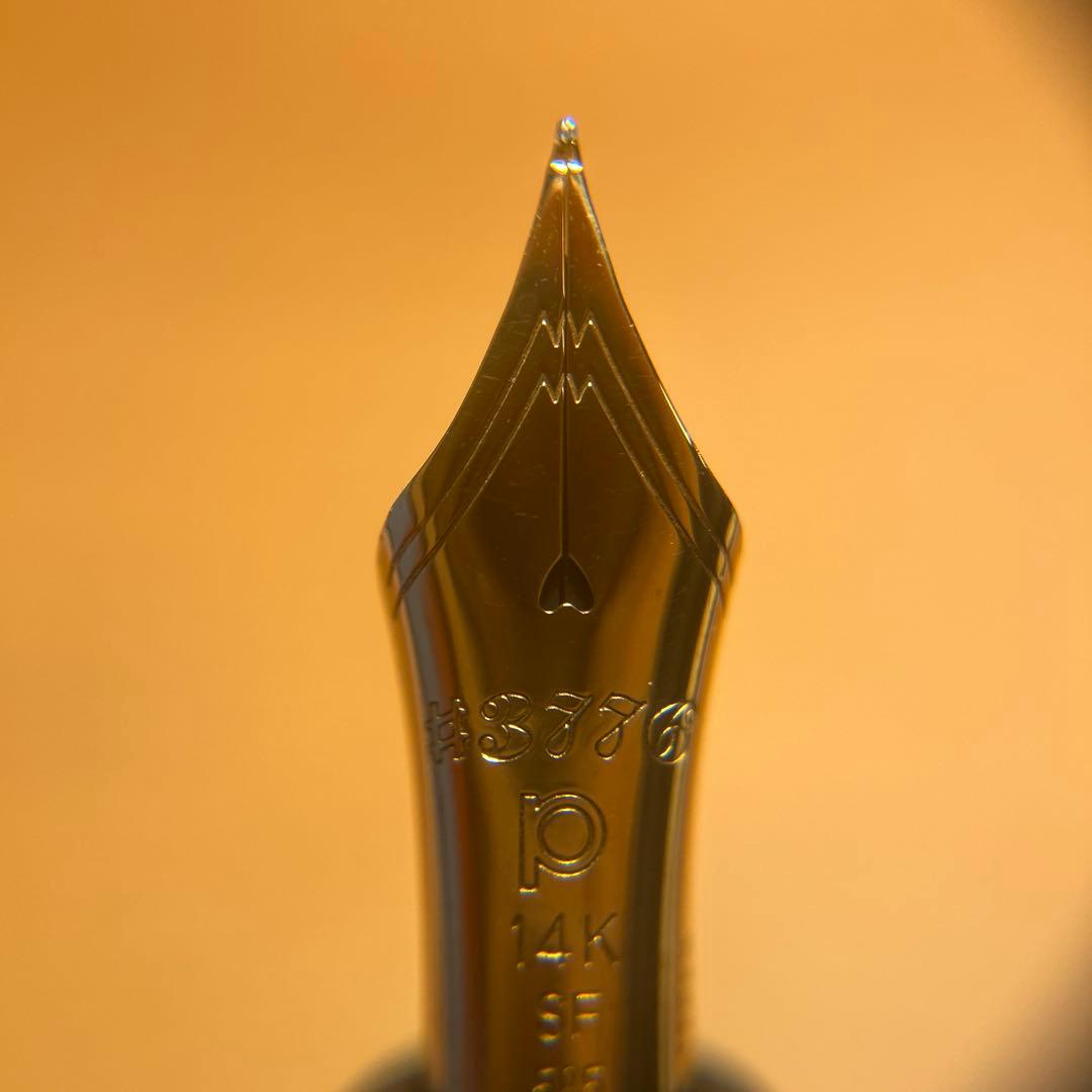 プラチナ万年筆　ギャザード　細軟　SF 14k 珍品