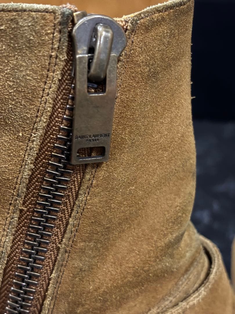 サンローランパリ 2013AW エディスリマン スウェード ヒールブーツ 40