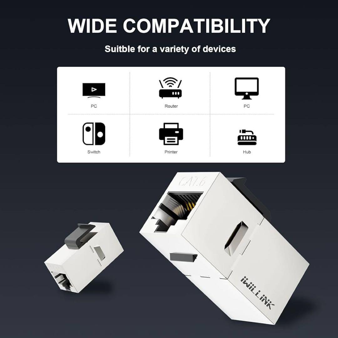 iwillink Cat6カプラー RJ45 25個 シルバー シールドカプラー