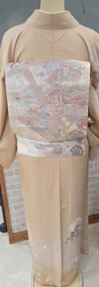 訪問着 4点フルセット、着物、袋帯、帯締め、帯揚げ