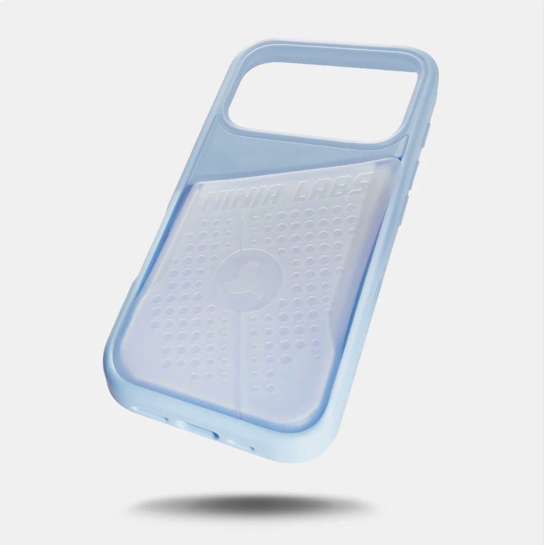 NINJA ライトブルー iPhoneケース カード収納