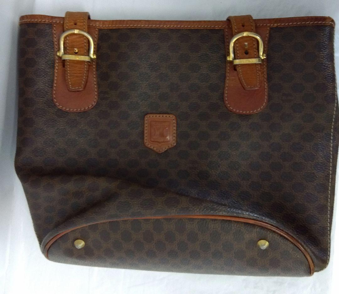 APN26 セリーヌ マカダム バケツ型ハンドバッグ ゴールド金具 トリオンフ