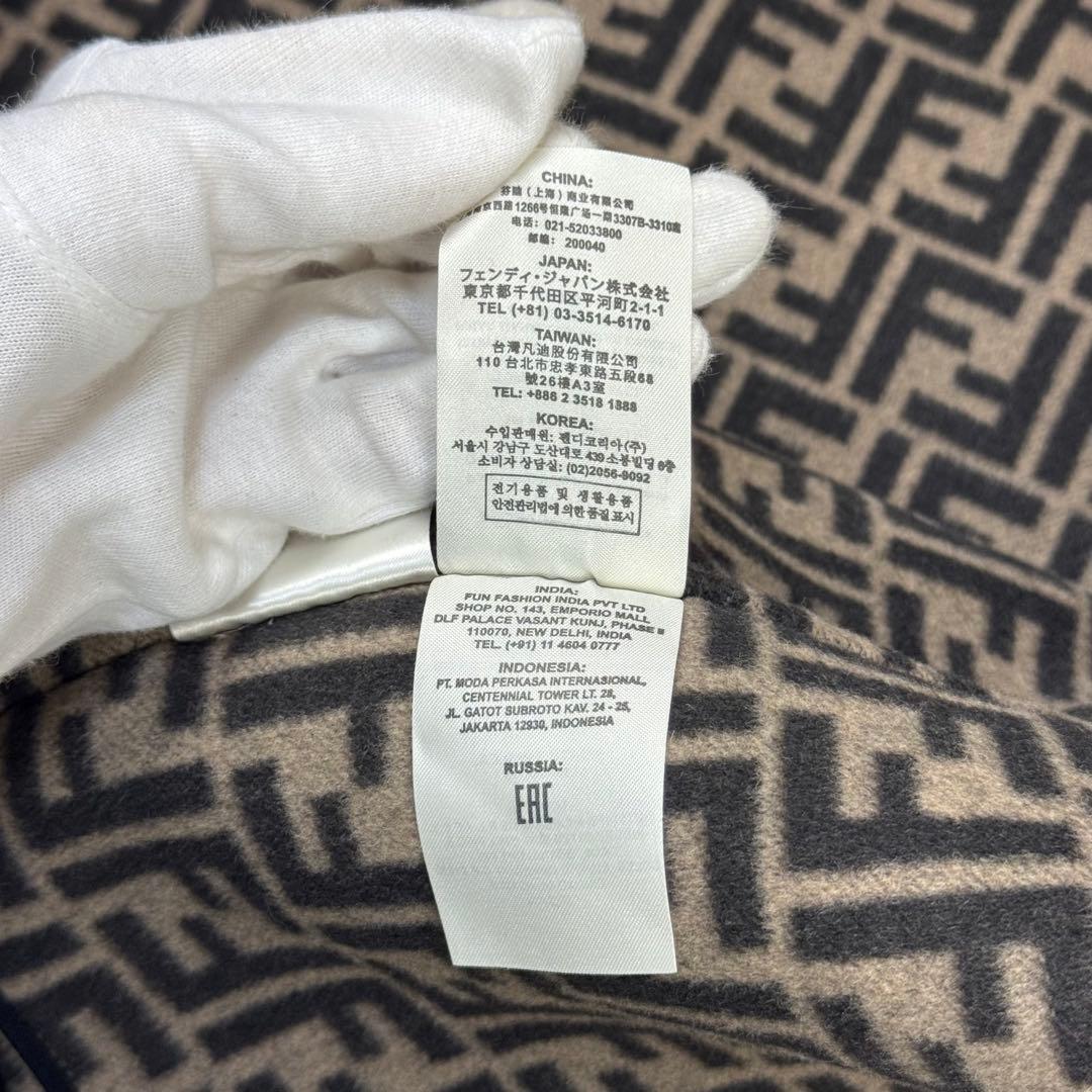 極美品 フェンディ ダブルフェイス ショートコート ウール ズッカ 黒 40