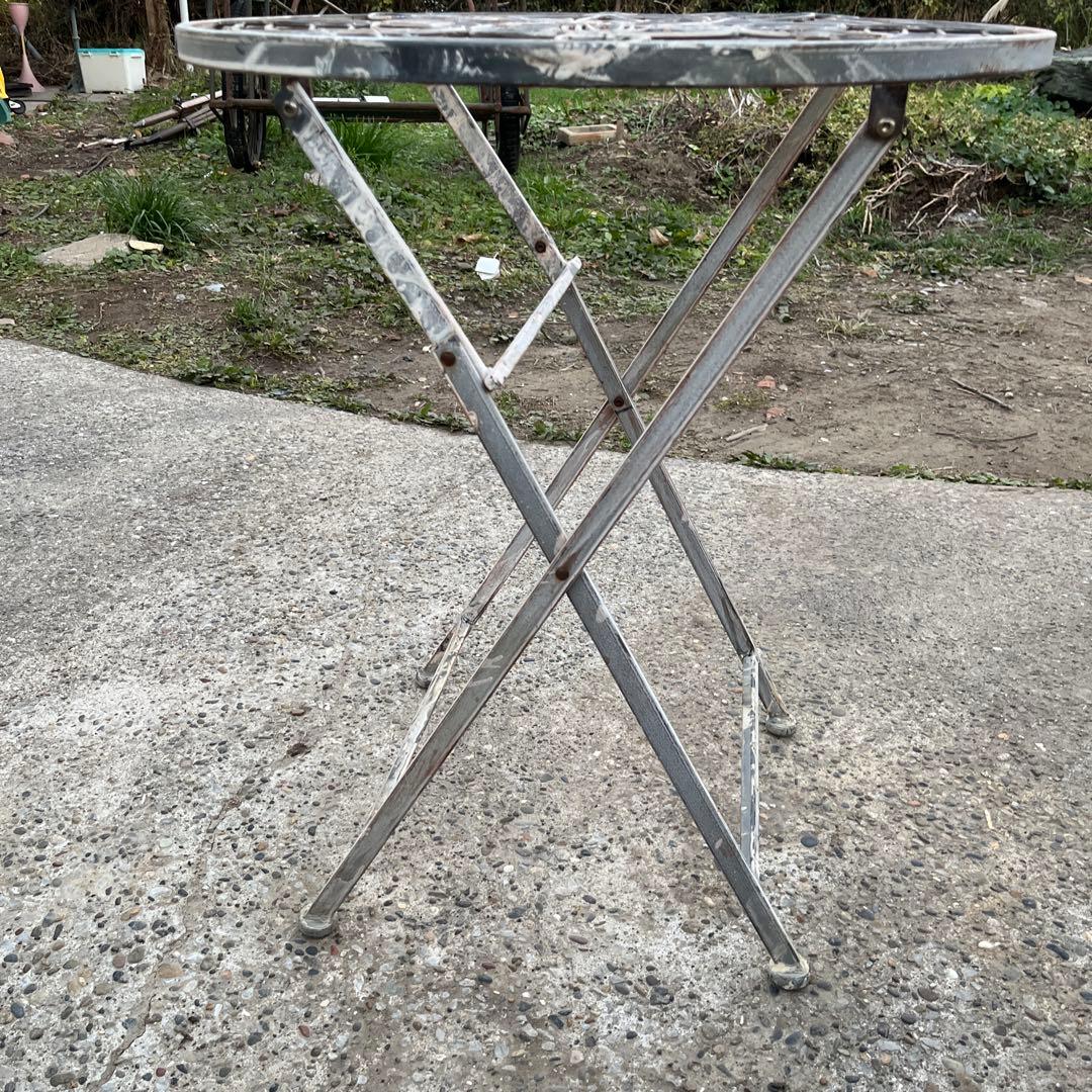 アンティーク　メタルフォールディング　テーブル　チェア　4点セット　新品未使用