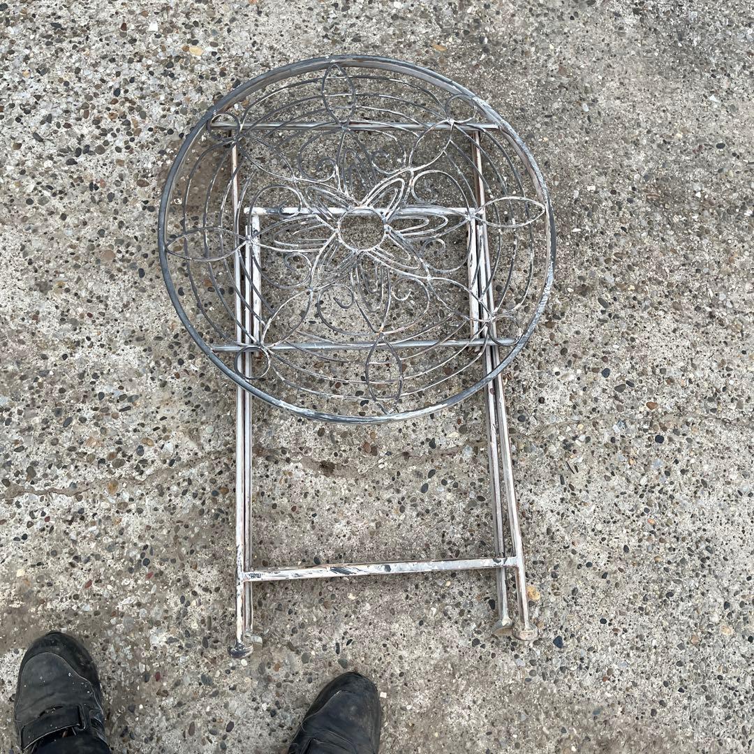 アンティーク　メタルフォールディング　テーブル　チェア　4点セット　新品未使用