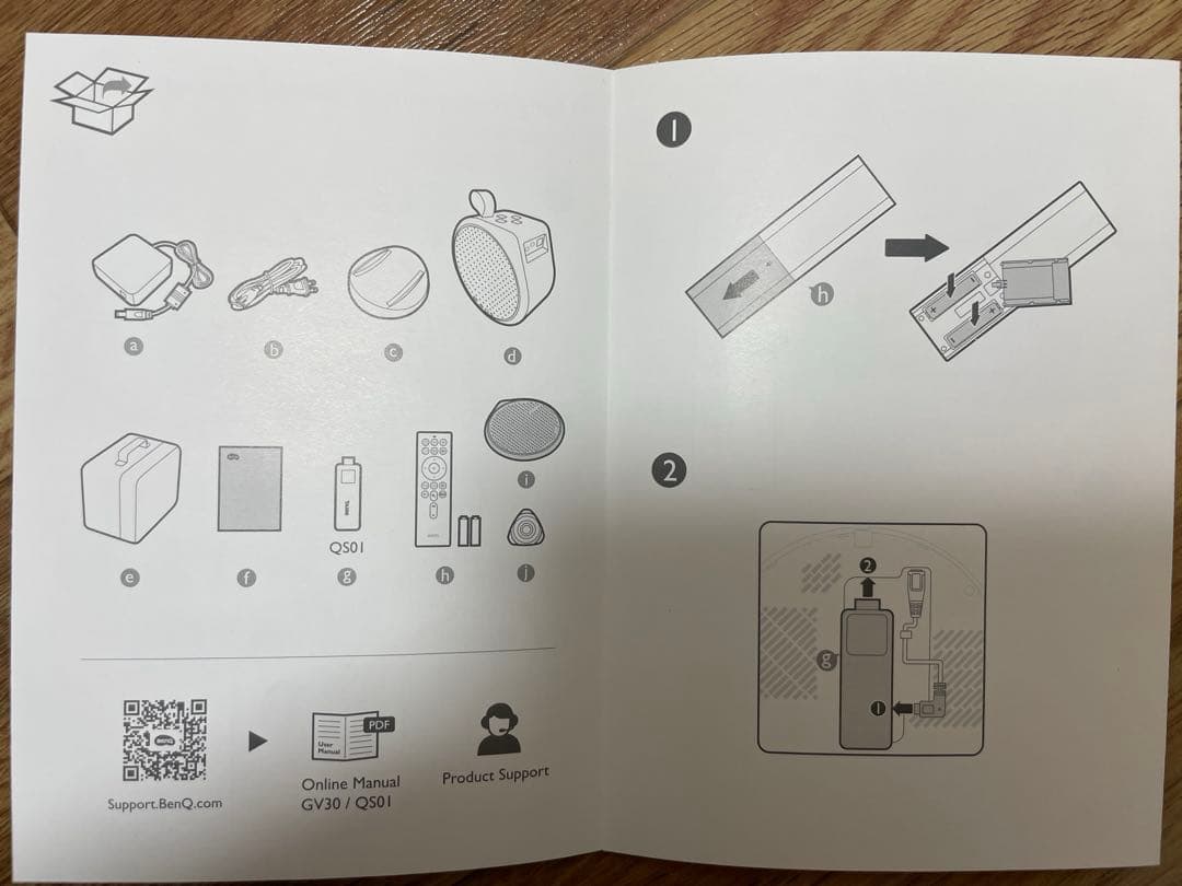 美品・BenQ GV30 モバイルLEDプロジェクター・初期化済