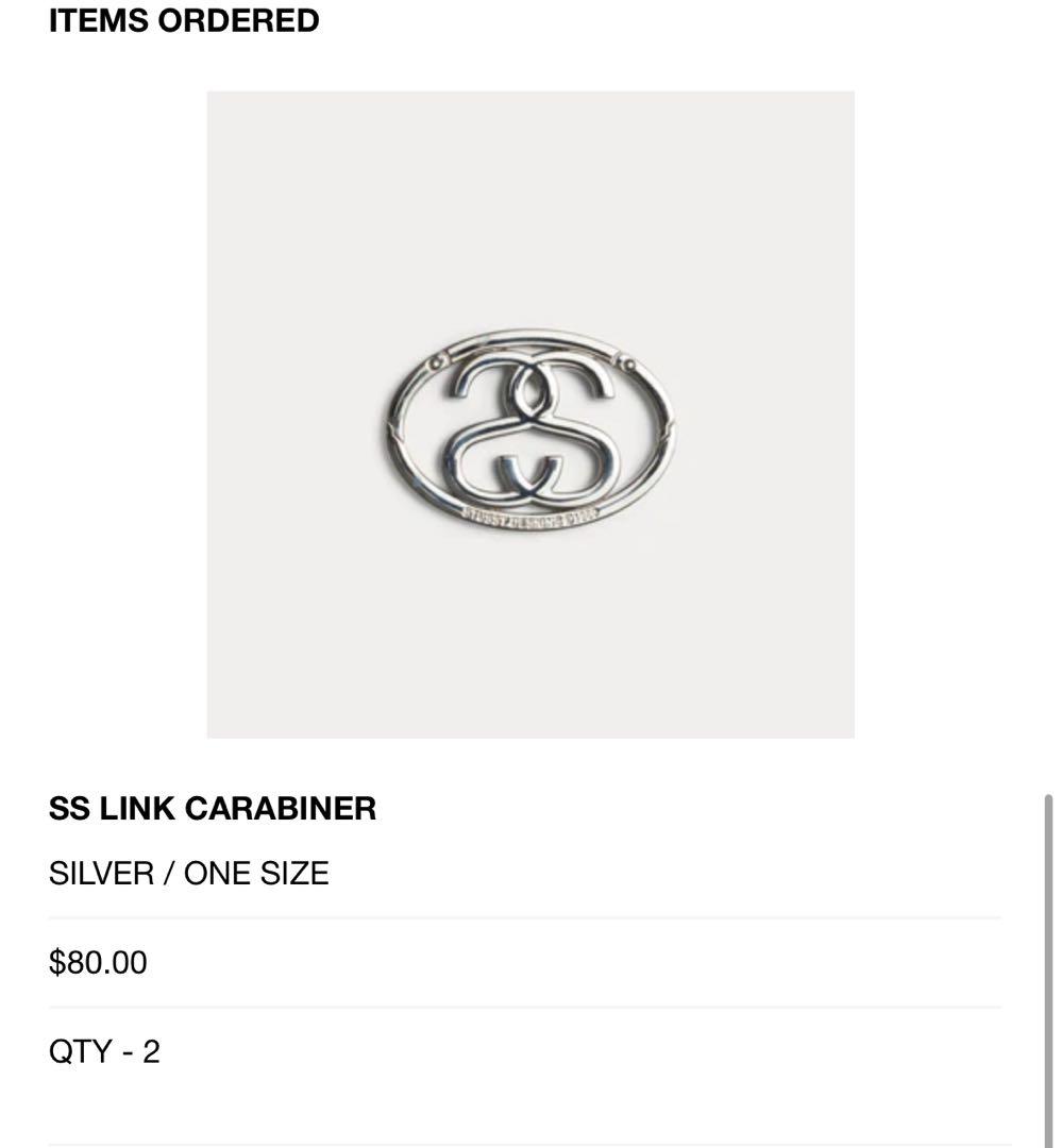 新品未使用品　STUSSYカラビナシルバー