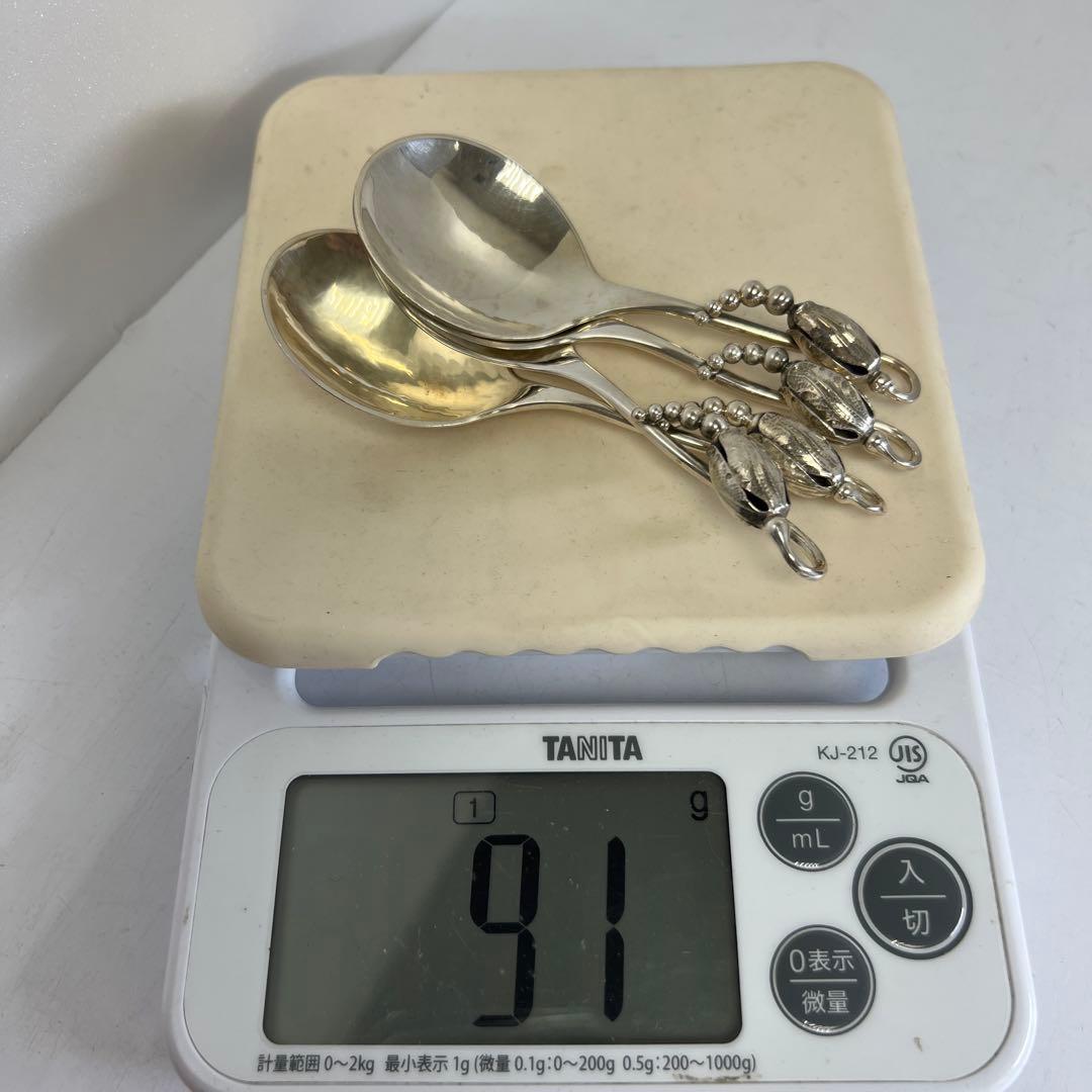 ジョージジェンセン　激レアブロッサムsterling925 シュガースプーン4本