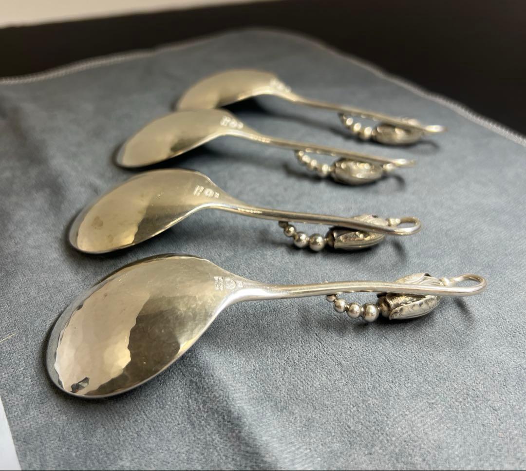 ジョージジェンセン　激レアブロッサムsterling925 シュガースプーン4本