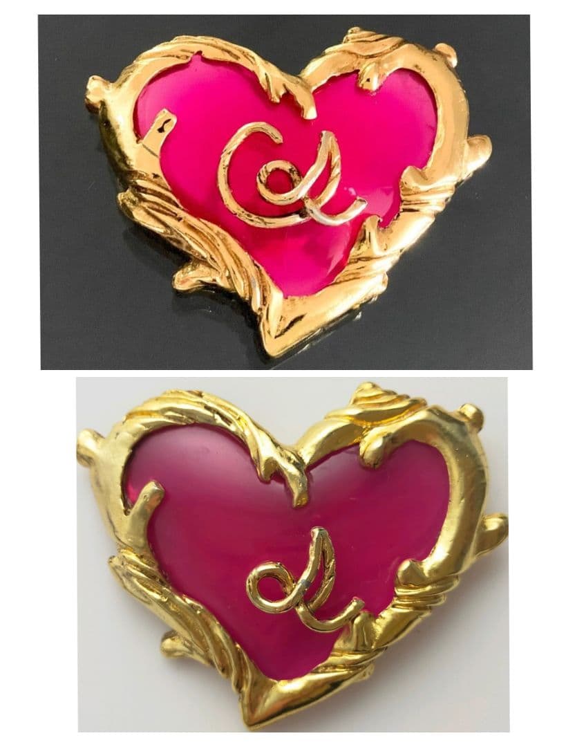 【訳あり】クリスチャンラクロワ ヴィンテージ ハート型ブローチ
