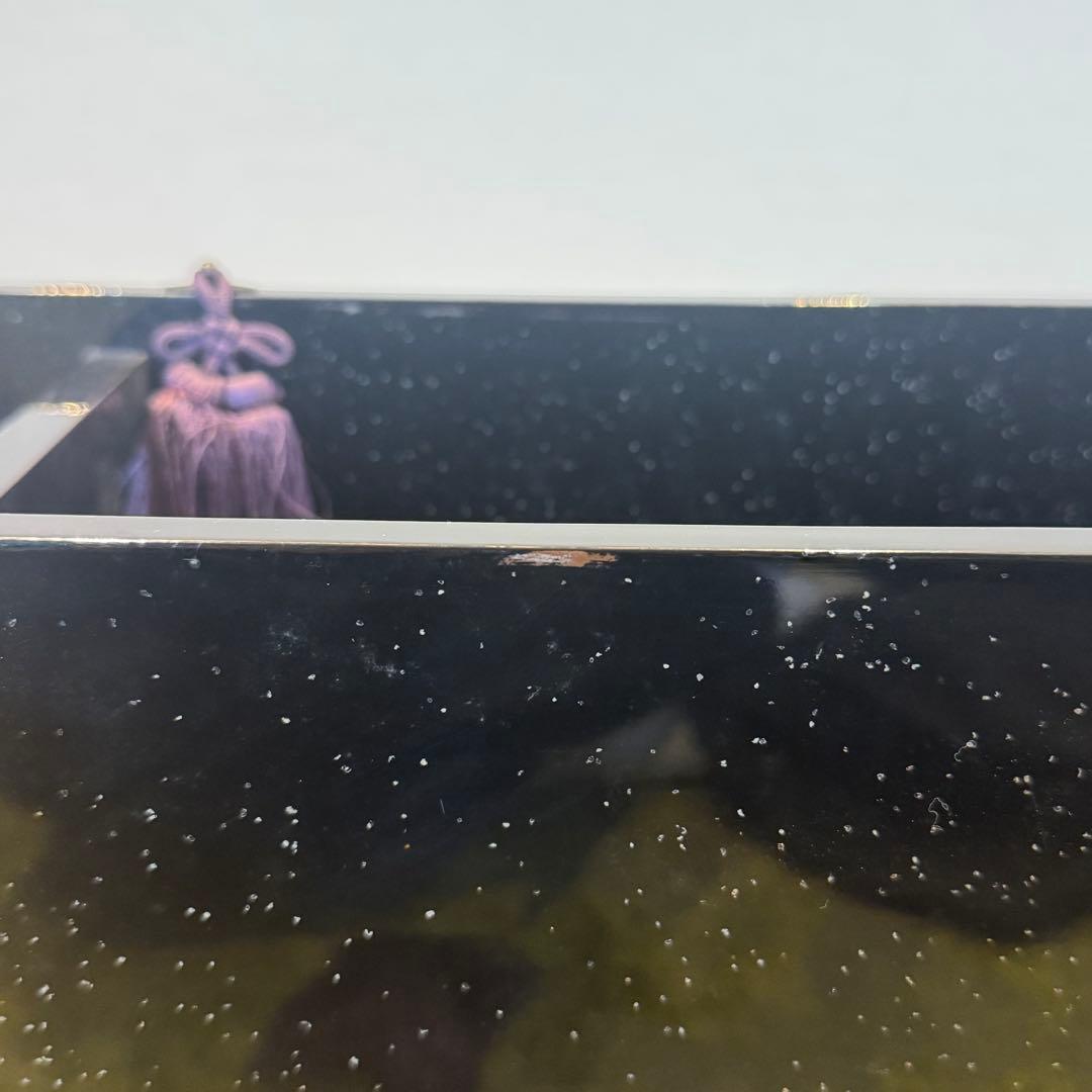 塗師 喜斎 作 蝋色 冠卓 房飾 共箱 木製漆器 花台 二段